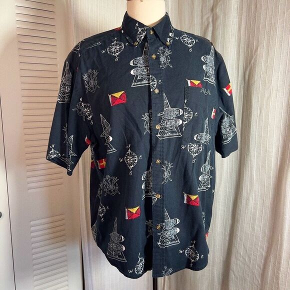 Puritan | Women’s | Men’s | Casual Shirts | M |Vintage Men's Button Down Black N - Picture 1 of 7